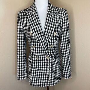 Zara Houndstooth Double-Breasted Women's Blazer Small